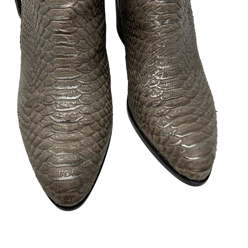 Donald Pliner Edyn Cut Snake Metallic Distressed Leather Ankle Boots Size 10 - Picture 4 of 10